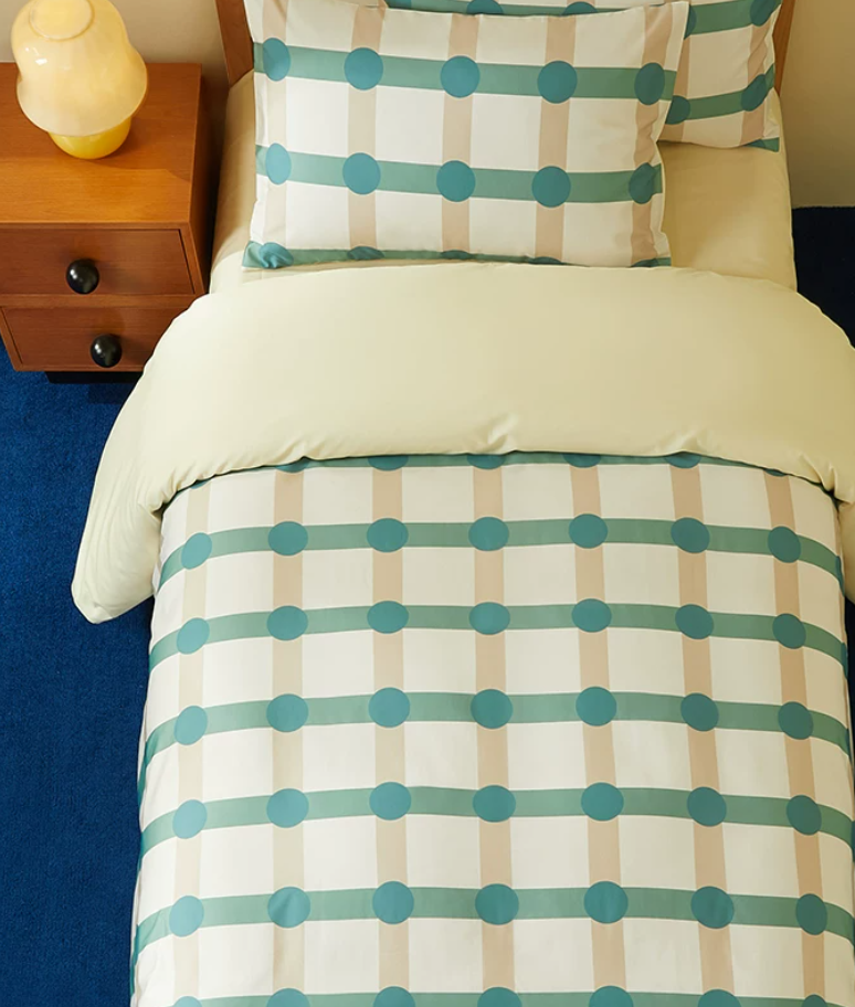 Matcha Dots Brushed Cotton Girls Bedding Set